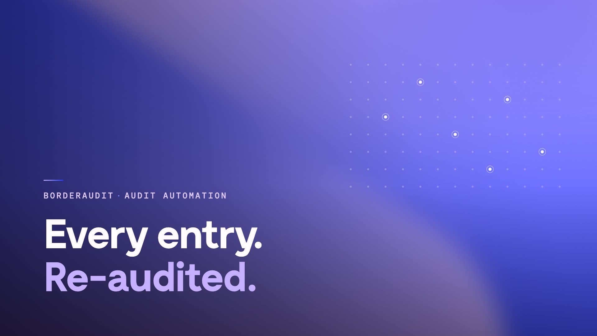 Every entry. Re-audited. — BorderAudit post-clearance audit automation